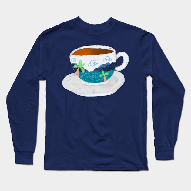 Bay Coffee Cup Long Sleeve T-Shirt by gabbadelgado